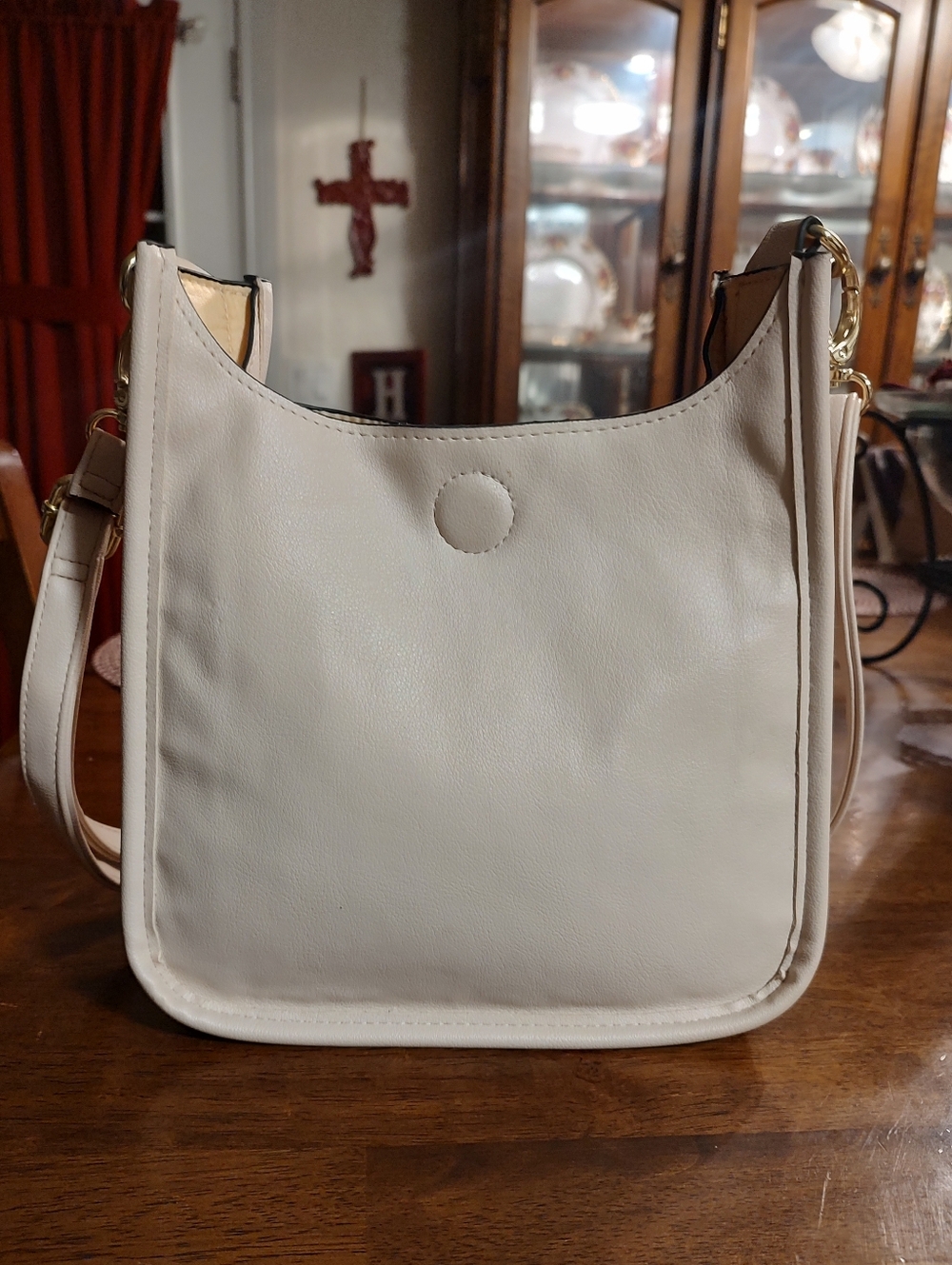Cream Crossbody Tote Bag - Classic Everyday Shoulder Bag